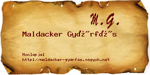 Maldacker Gyárfás névjegykártya